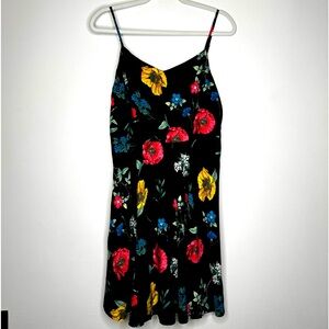 Old Navy Black Floral Dress Spaghetti Strap